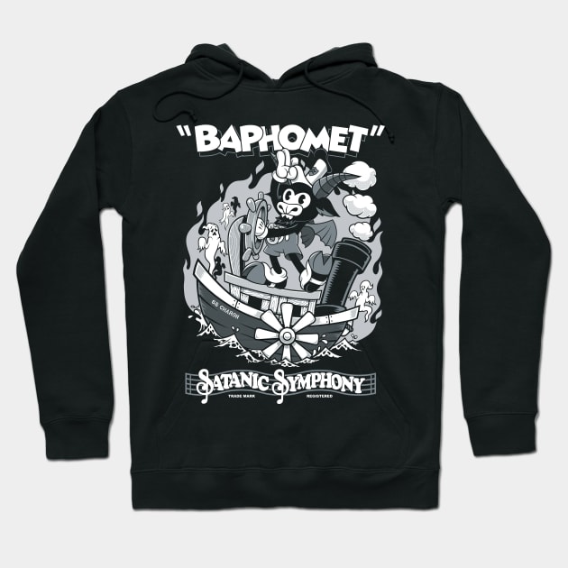 Vintage Cartoon Baphomet - Steamboat Baphy - Occult - Satanic Symphony Hoodie by Nemons